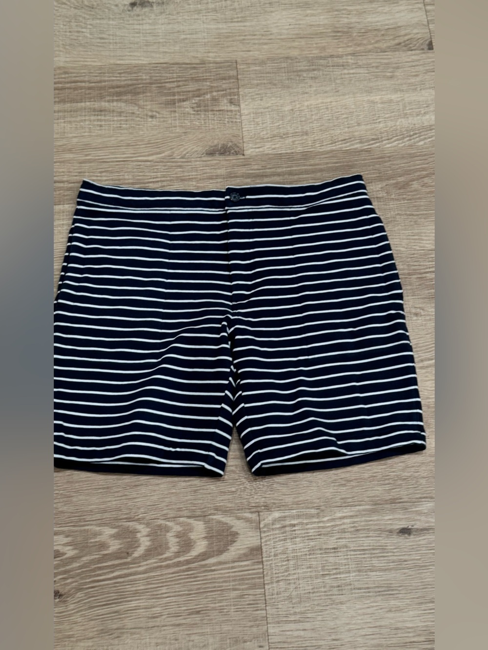 Michael Kors Navy White Striped Knit Shorts Size M Soft Stretch Lounge